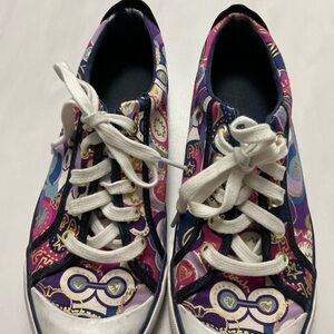Coach Purple and Pink Artistic Sneakers